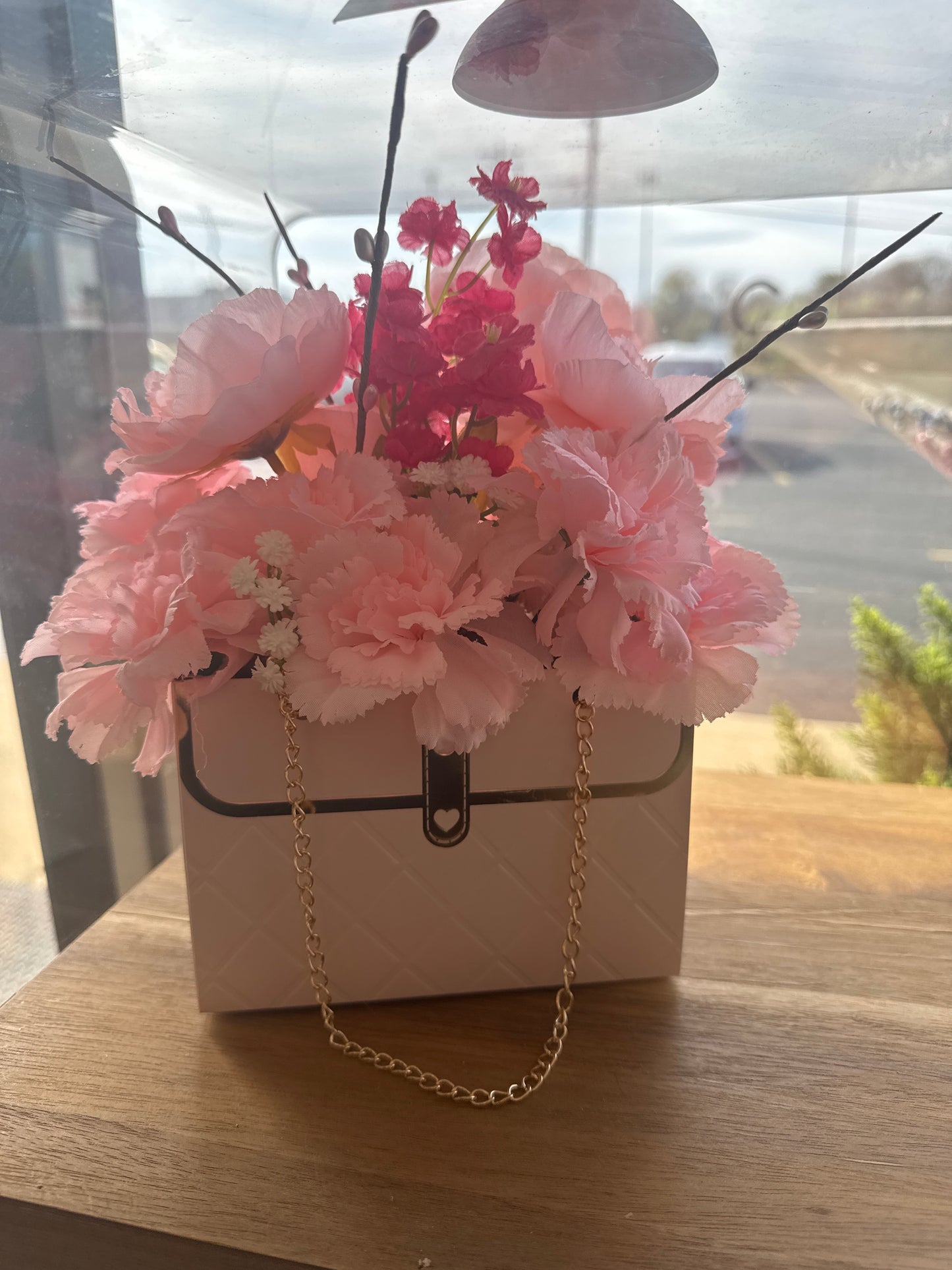 Light pink bag with florals