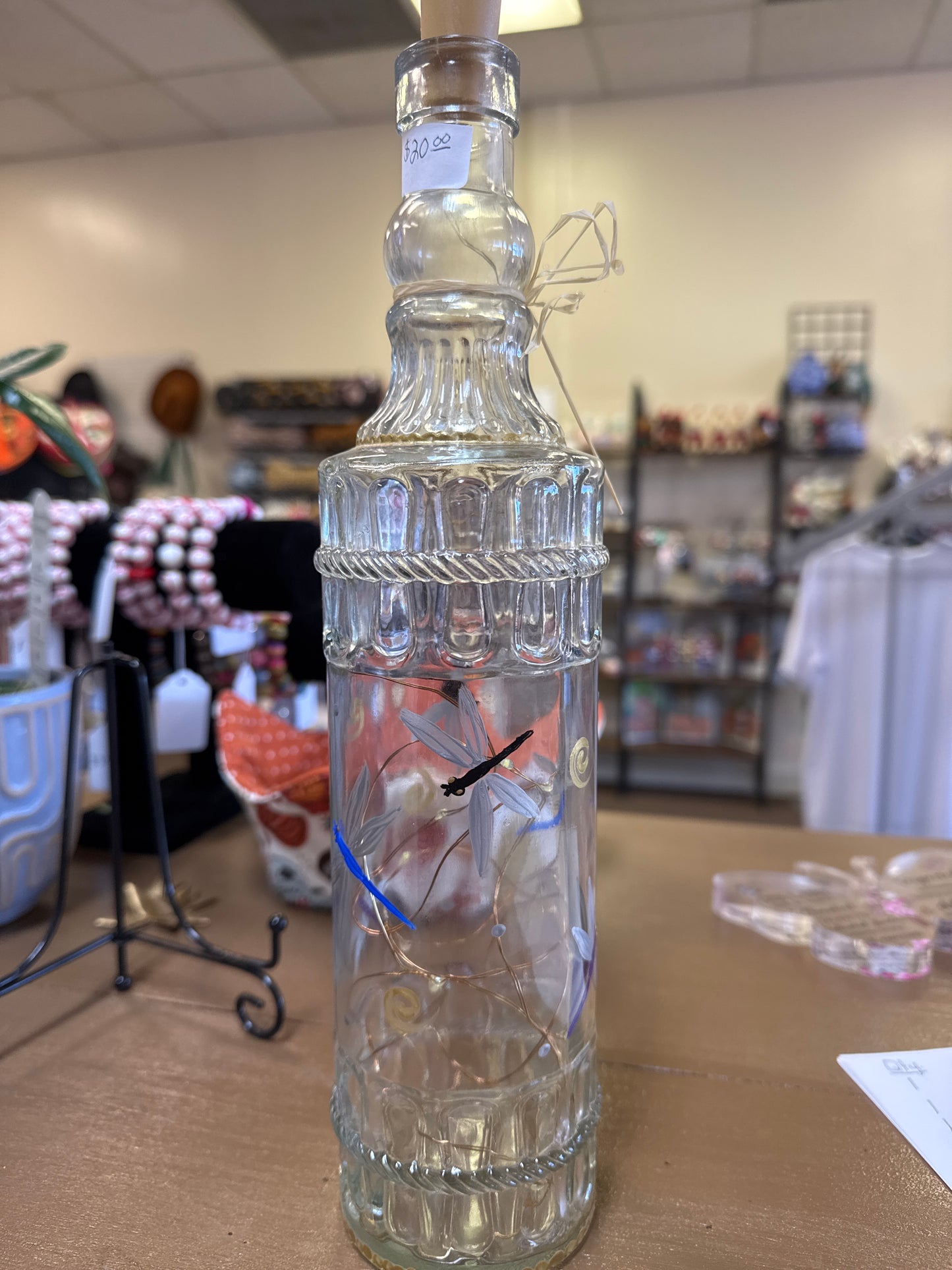 Lighted dragonfly bottle