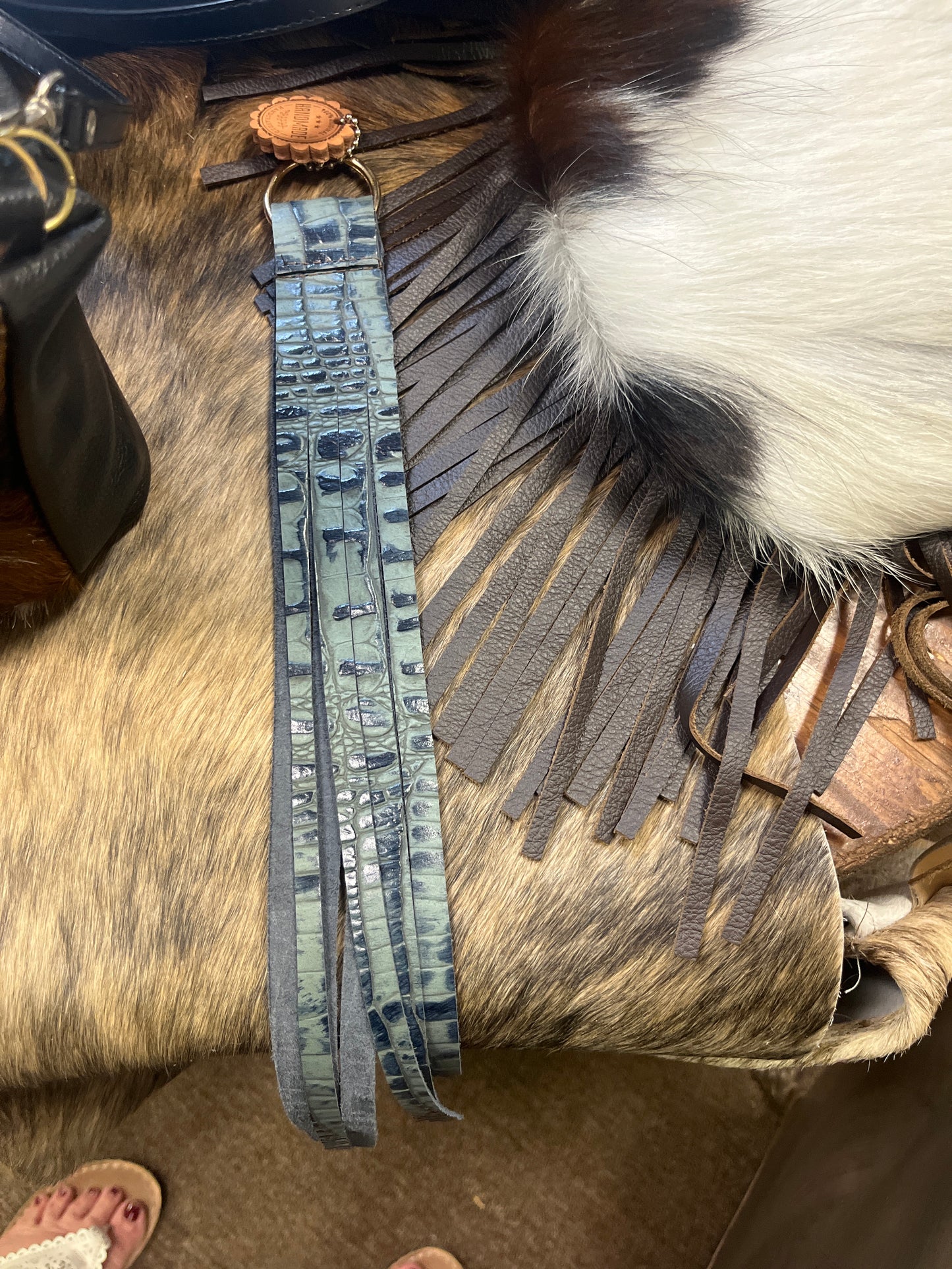 Leather fringe tassels