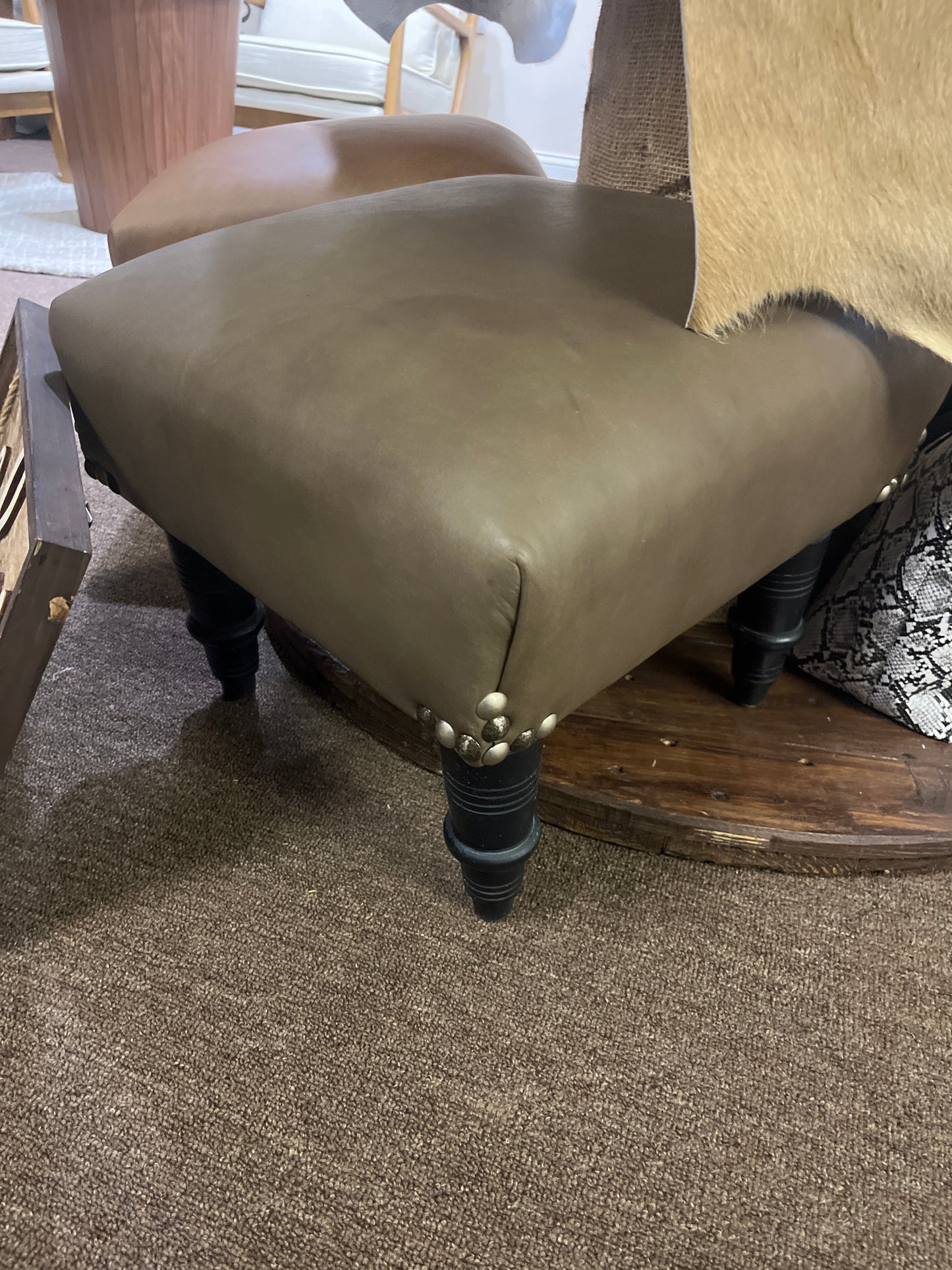 Leather foot stools