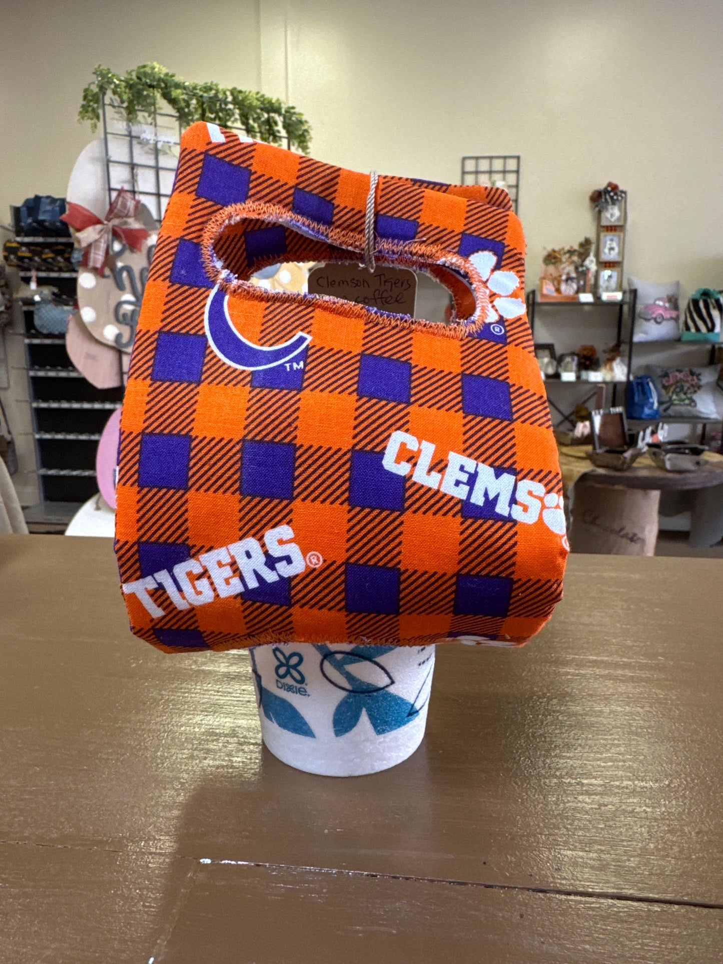 Panthers,NC Tar Heels, and Clemson coffee cup holder-single cup