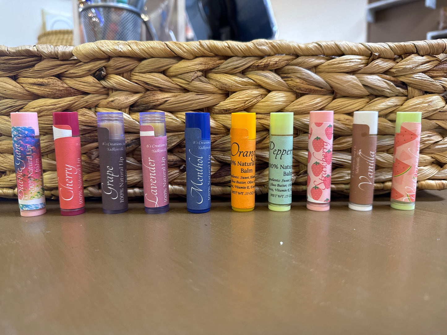 All natural flavored chapstick