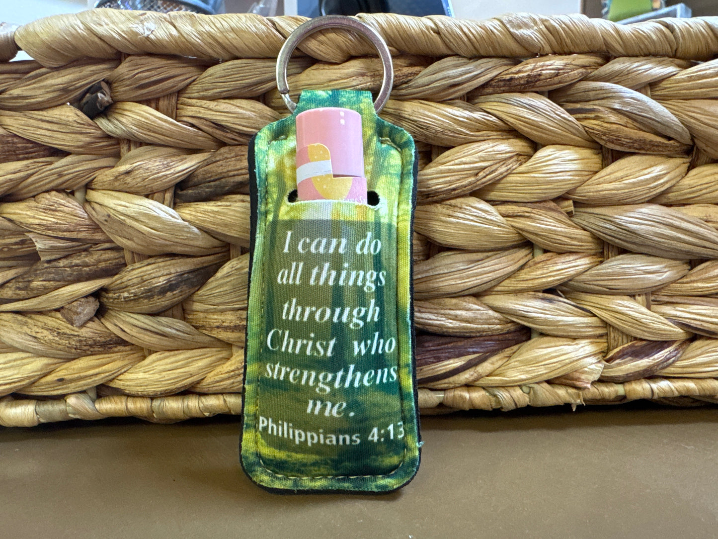 Chapstick holder keychain