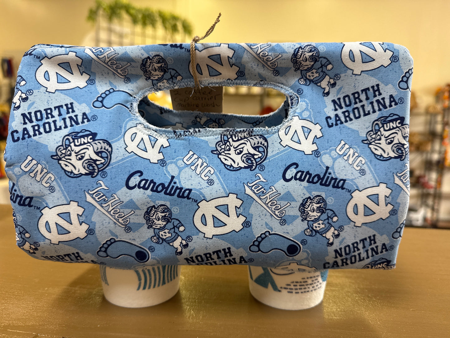 Carolina Panthers and UNC Tar Heels Coffee Cup Holders for 2 Cups