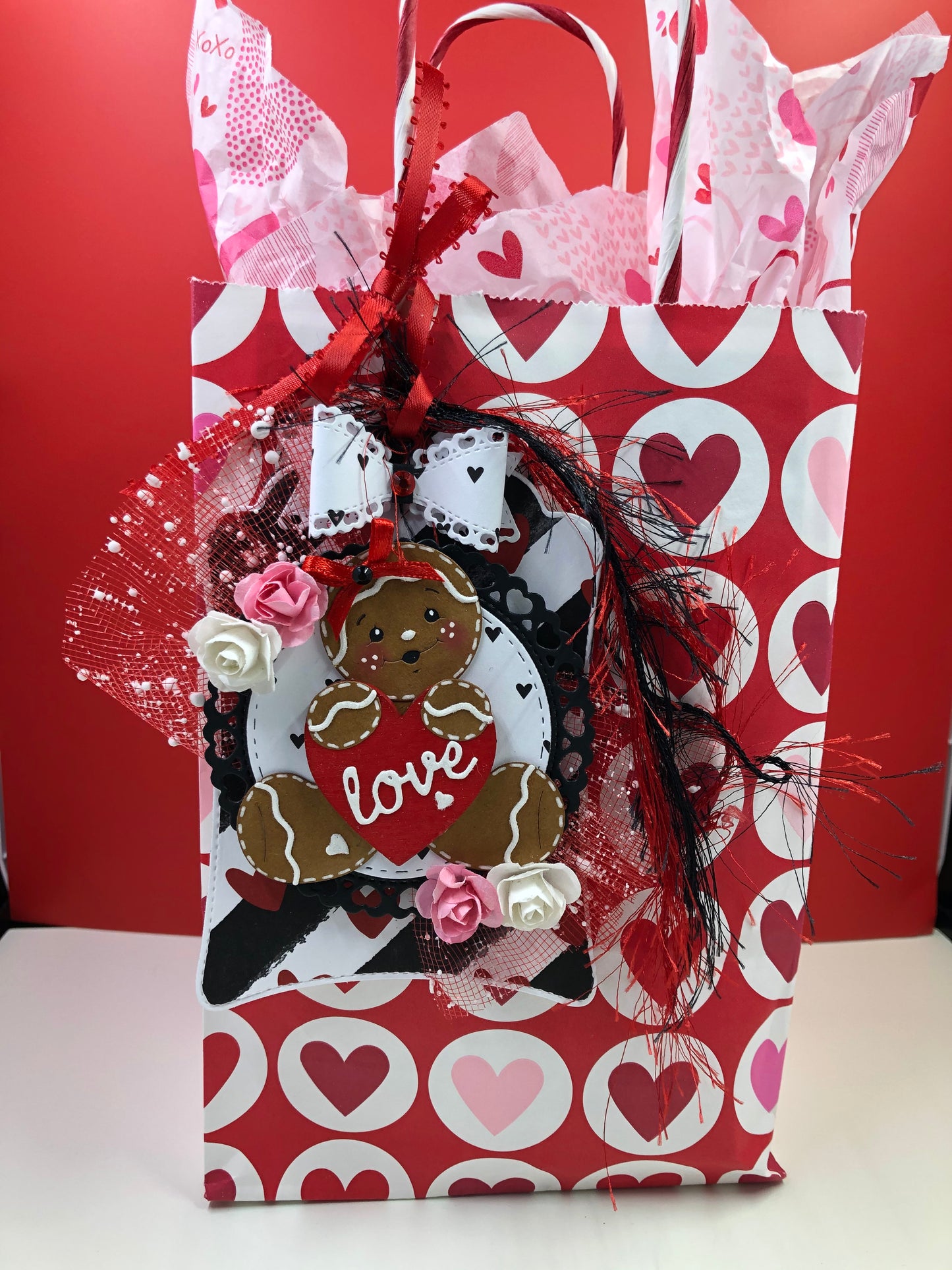 Valentine gift bag with tag