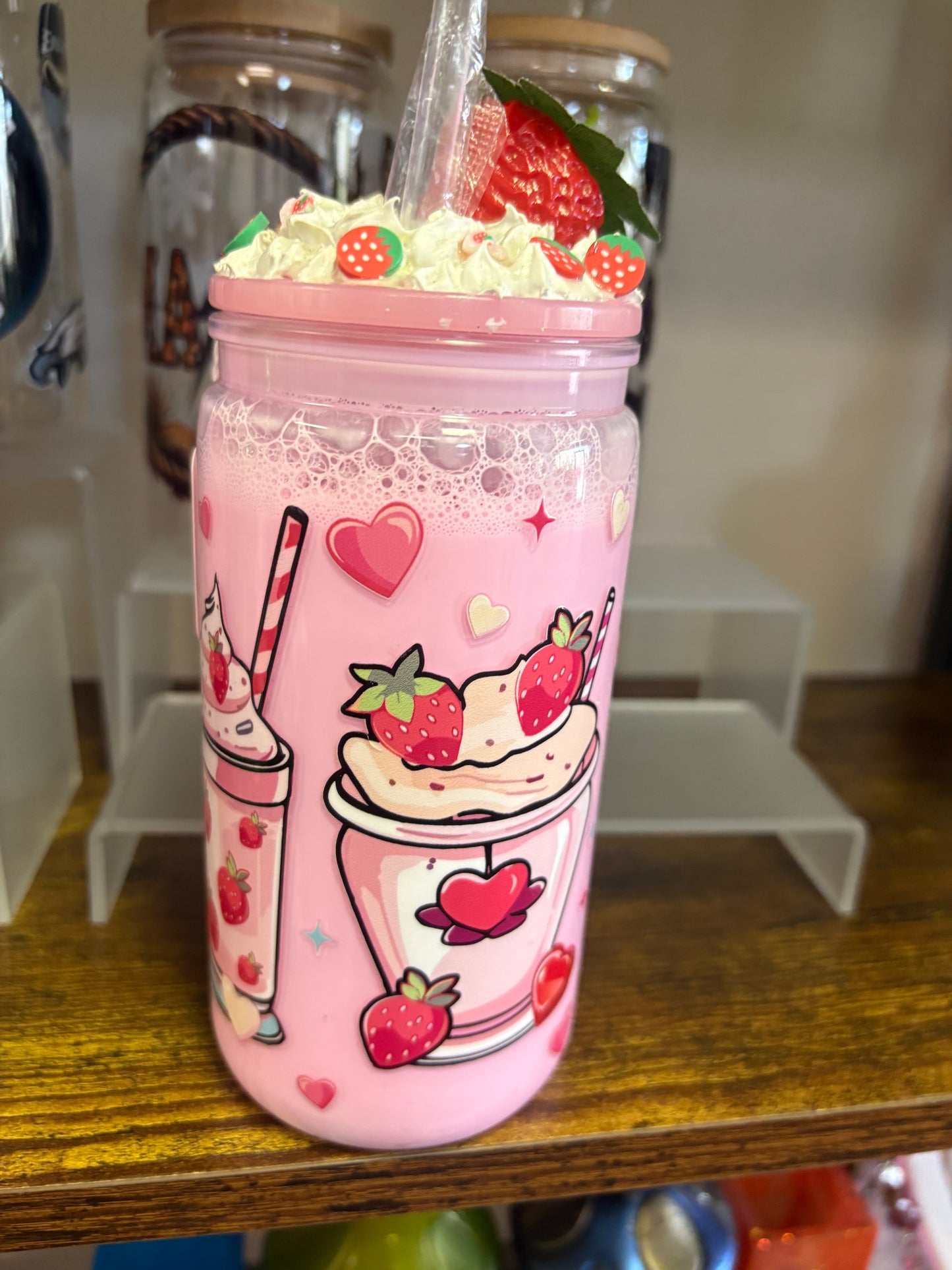 Strawberry snow globe tumbler
