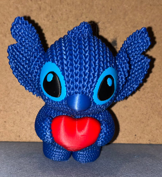 3D Kitten Stitch With Heart