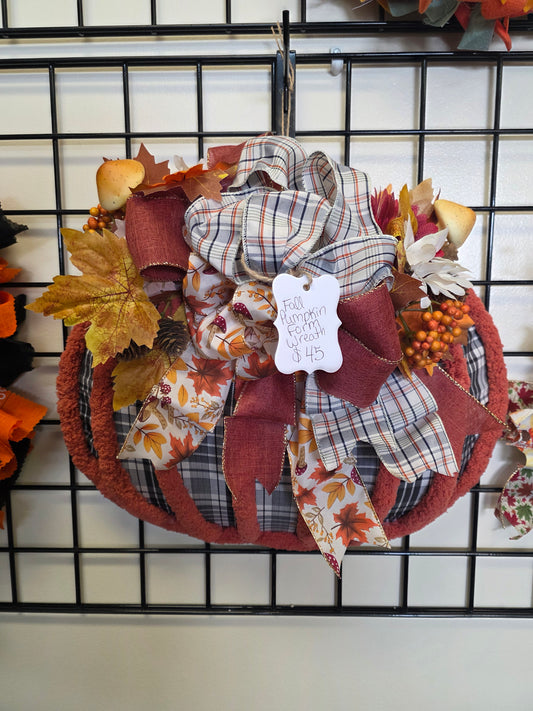 Fall Pumpkin Shaped Wreath