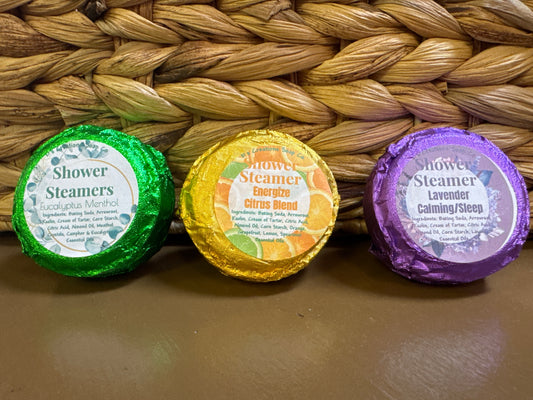 All natural individual shower steamers
