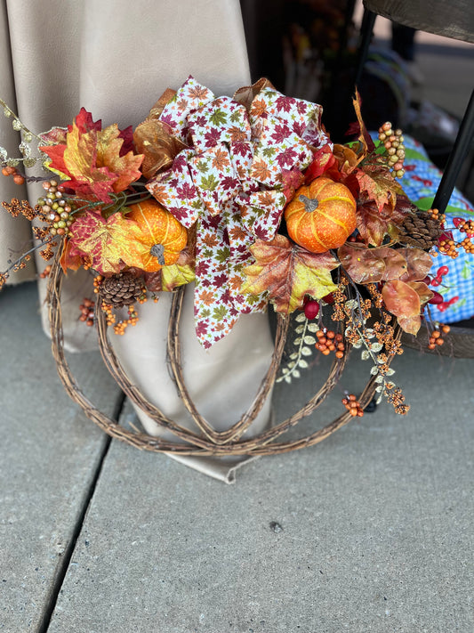 Pumpkin floral wreath