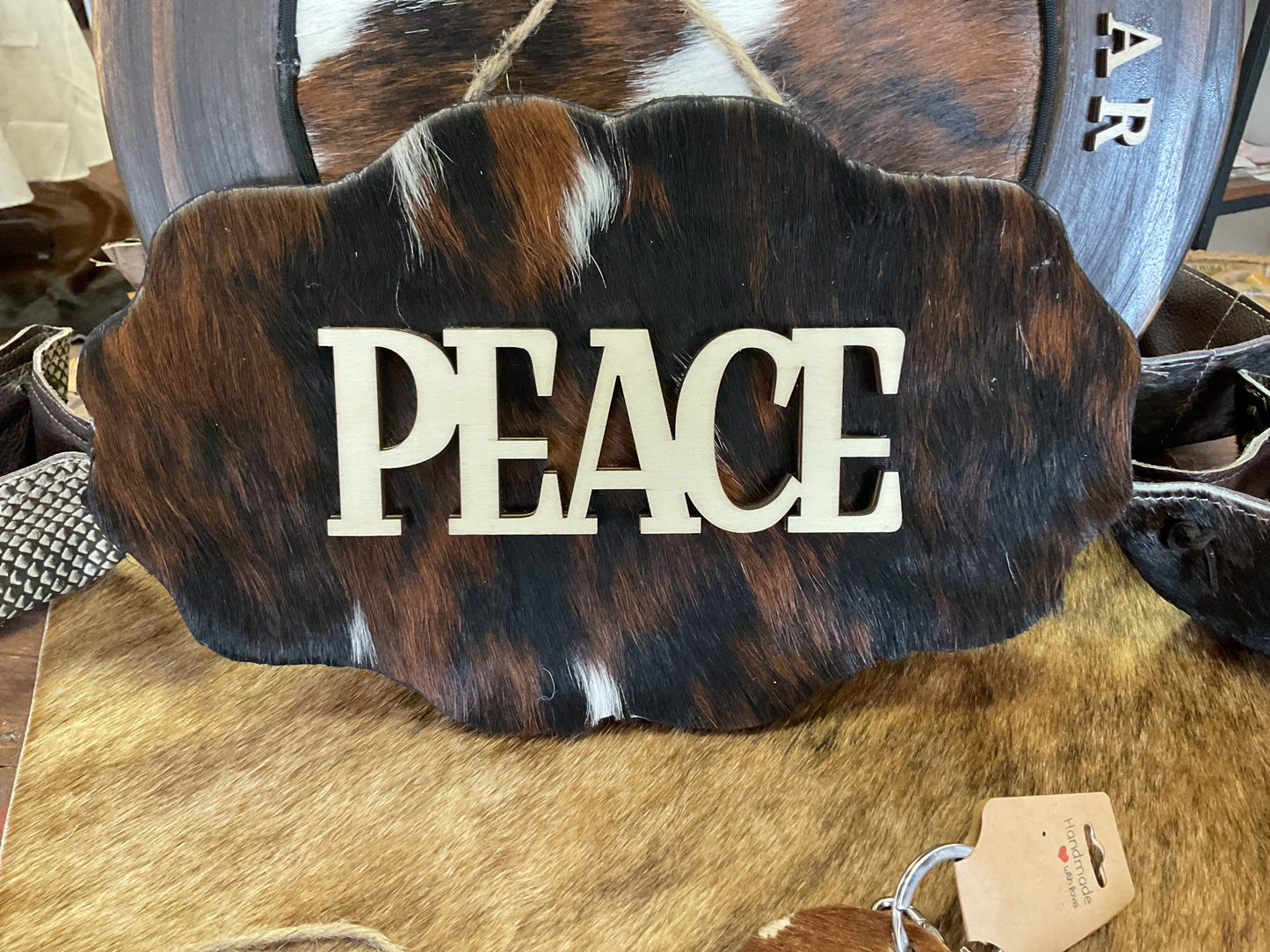 Cowhide wall plaque