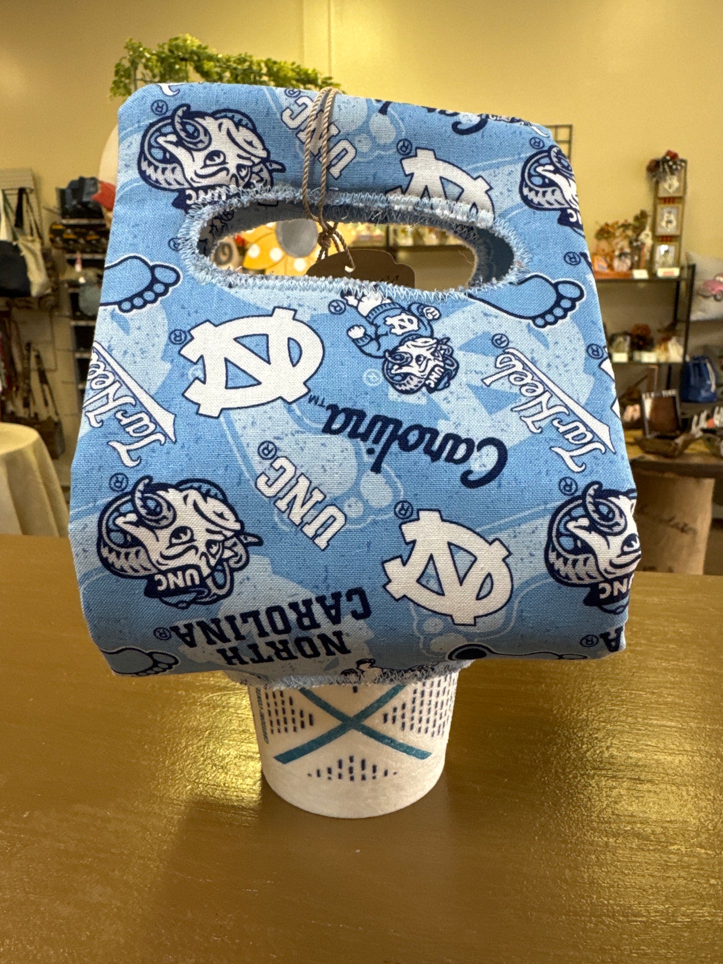 Panthers,NC Tar Heels, and Clemson coffee cup holder-single cup