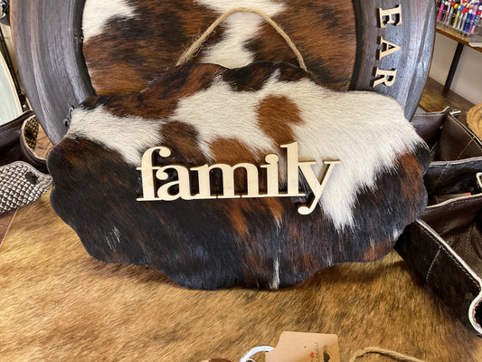 Cowhide wall plaque