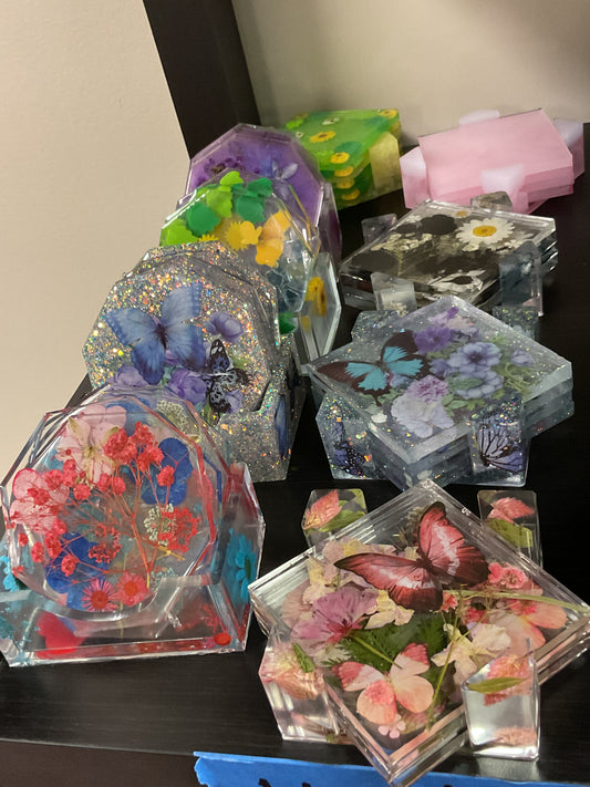 Resin coasters
