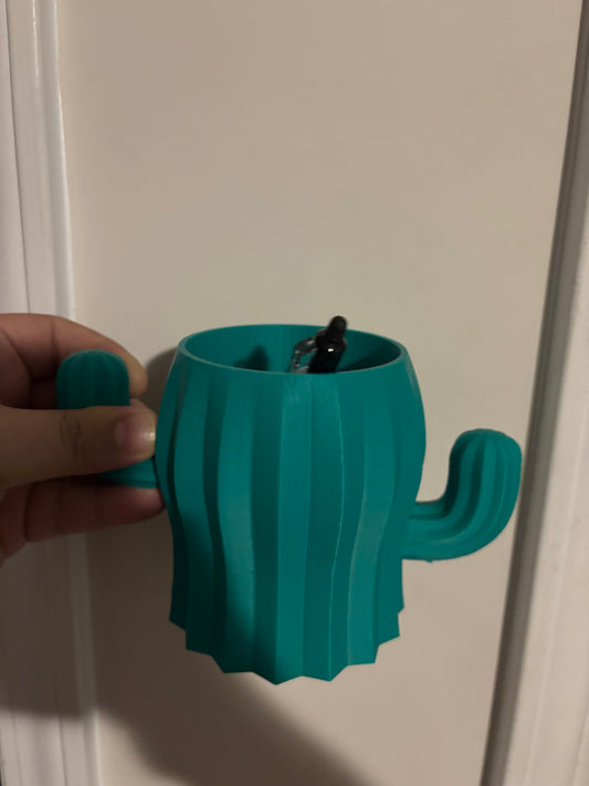 3D cactus pen holder