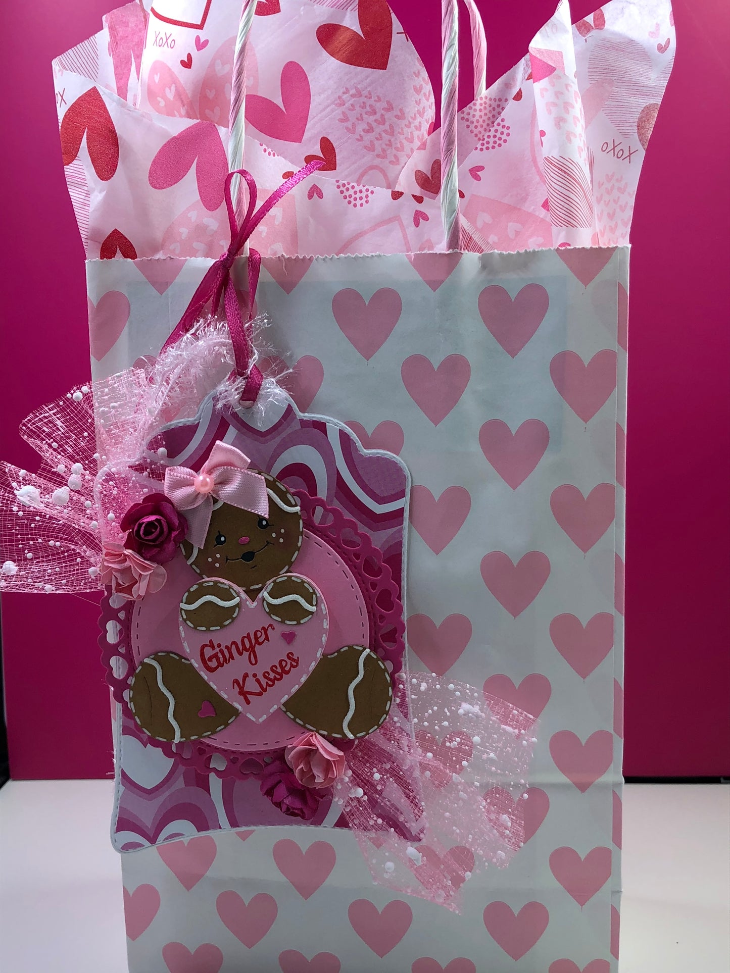 Valentine gift bag with tag