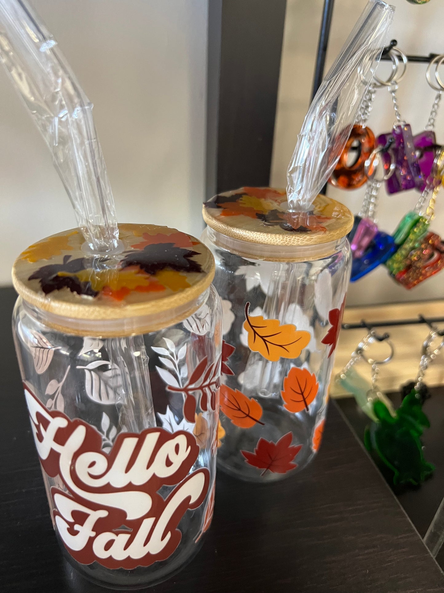 Glass cups with decorative lid