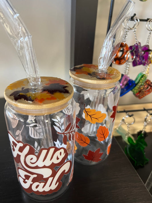 Glass cups with decorative lid