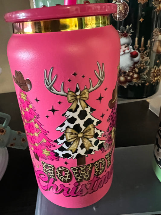 Howdy christmas trees Steel Tumbler