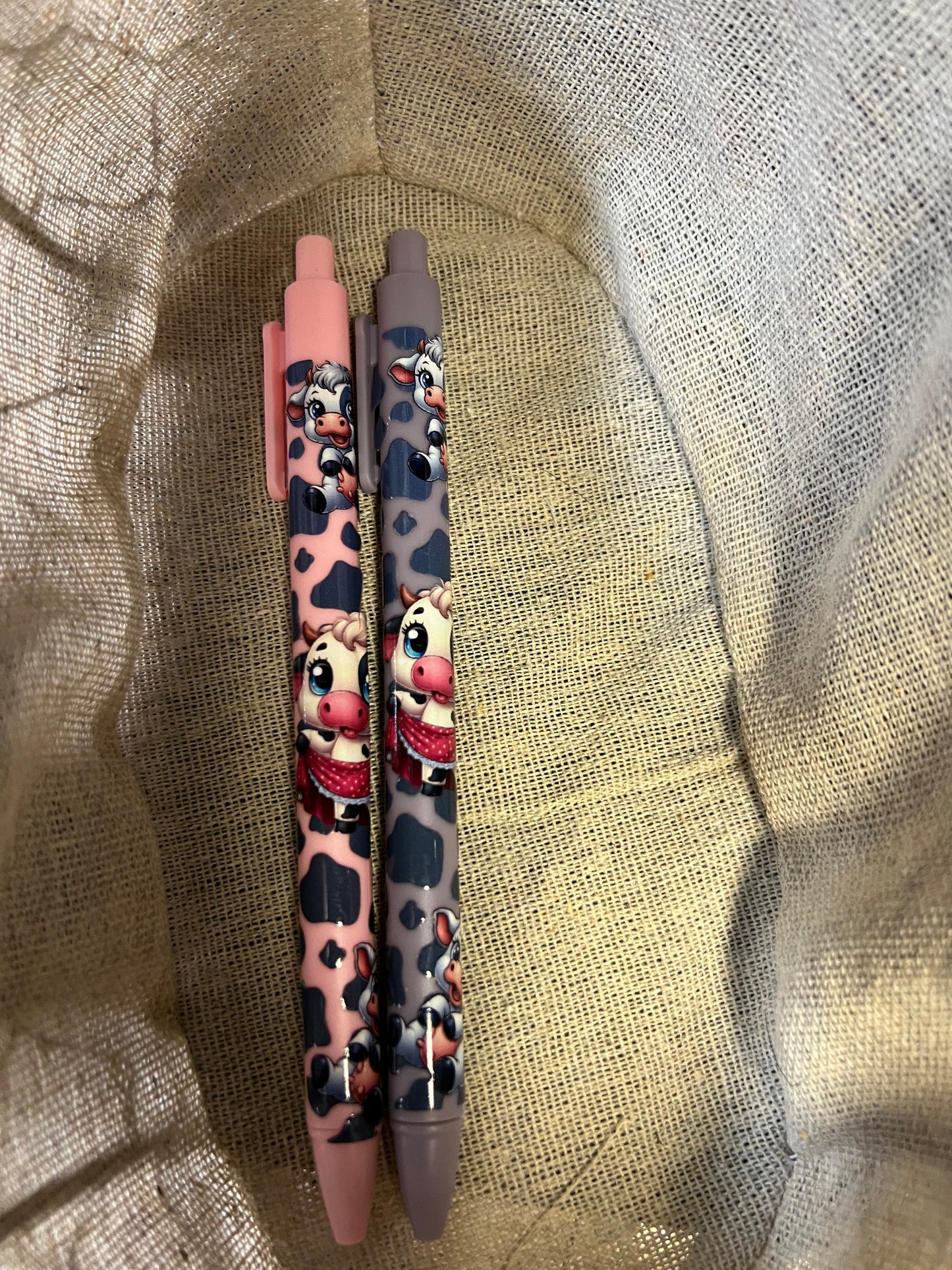 Cow print pens