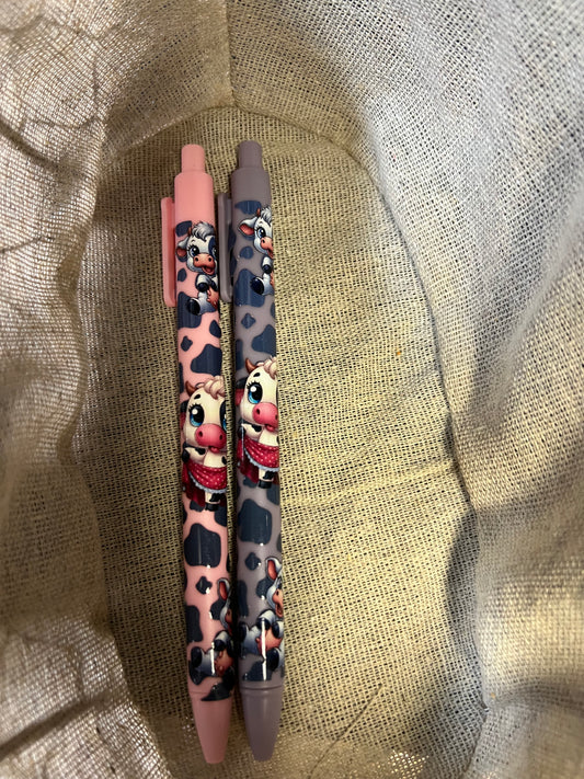 Cow print pens