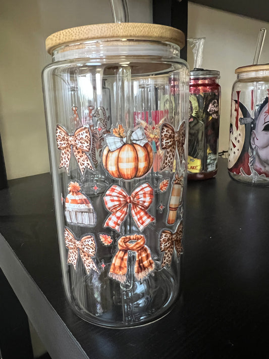 Fall glass cup