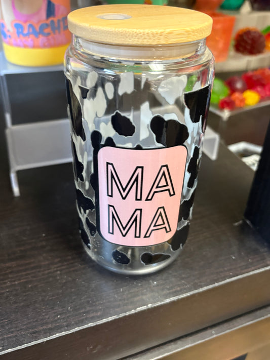 Mama glass cup