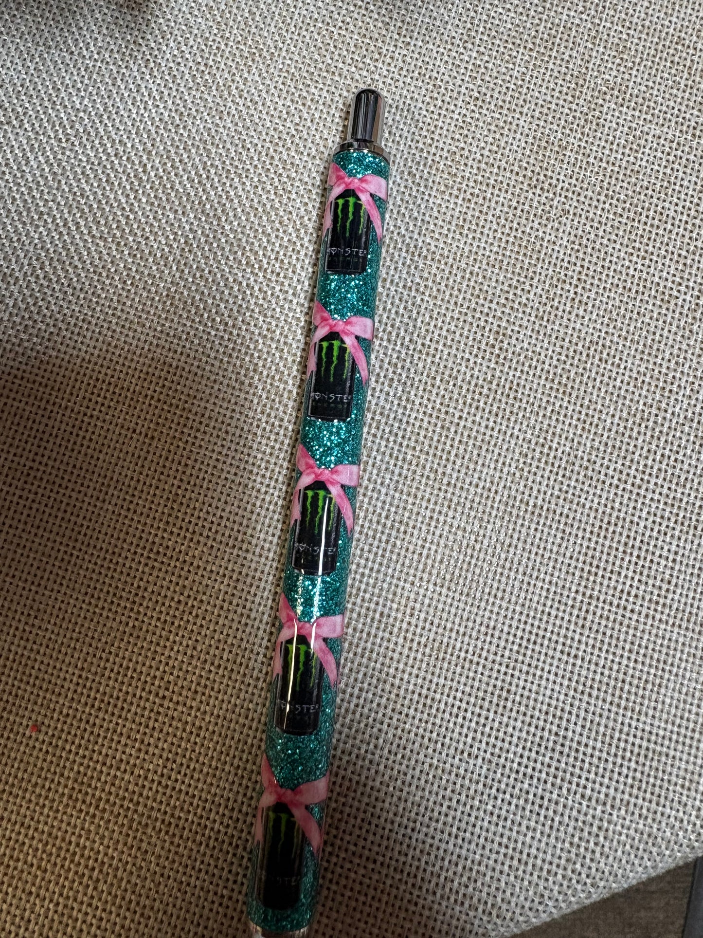 Blue monster drink pen