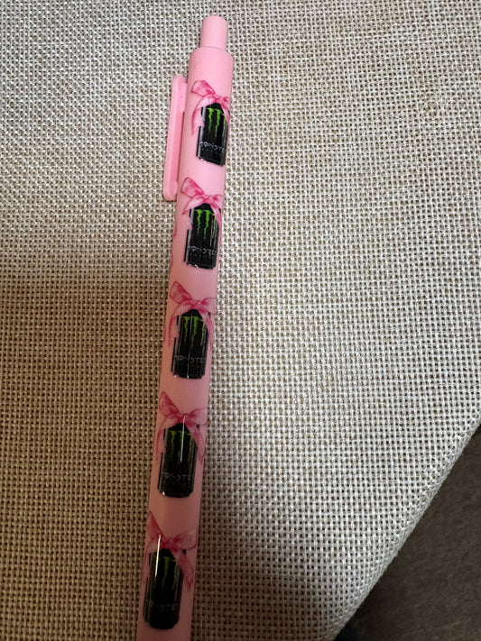 Pink monster drink pen