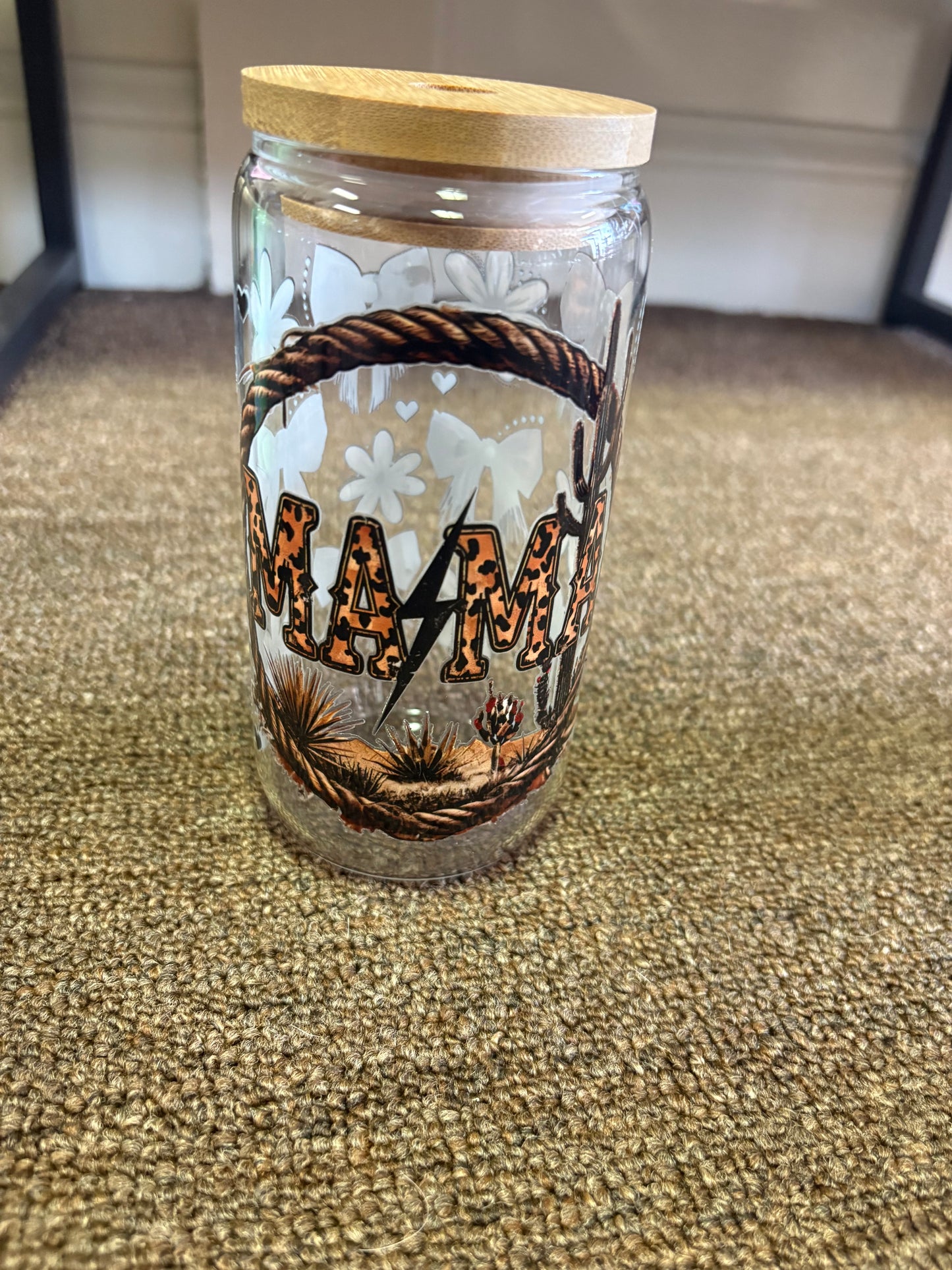 Mama western glass cup