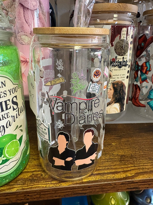 Vampire diaries glass cup
