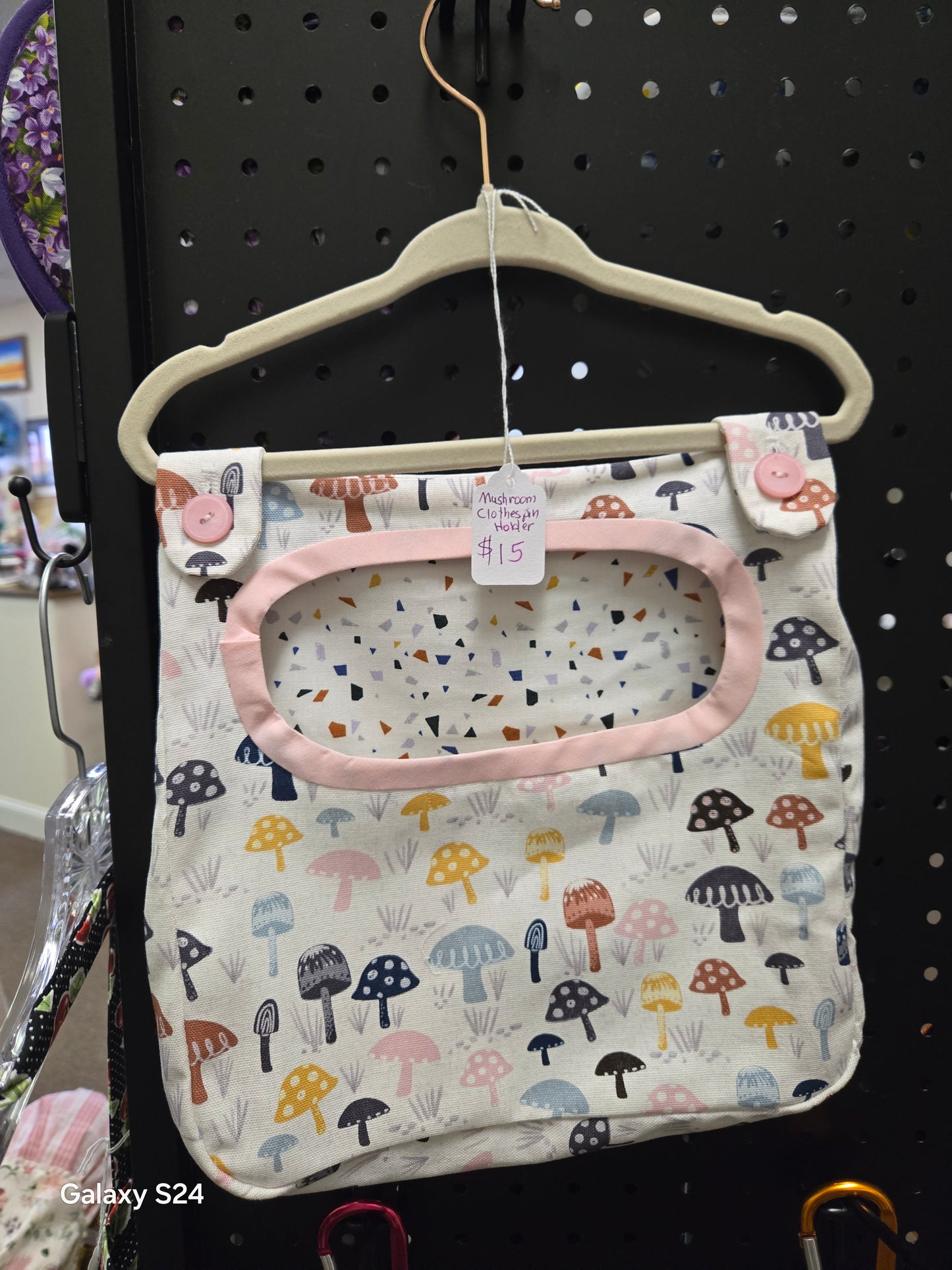 Brown Floral, Multifloral,Mushroom Clothes Pin Holders